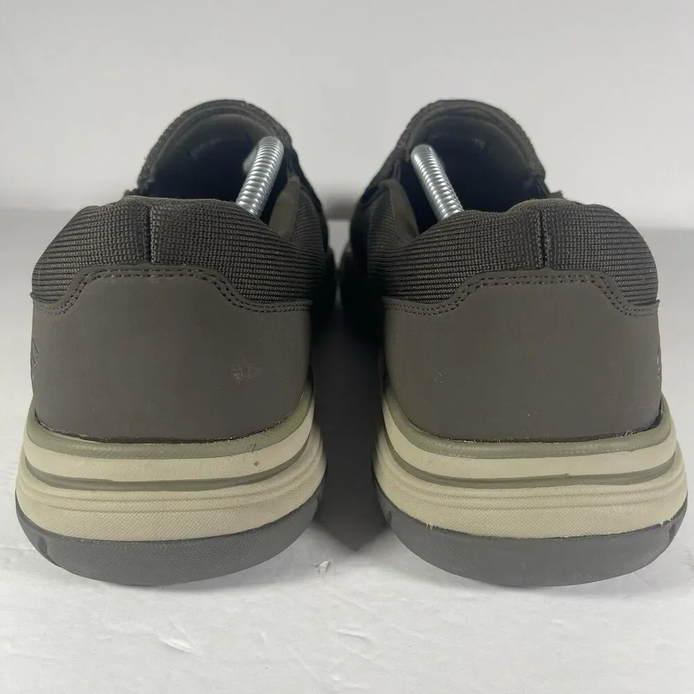 Skechers Relaxed Fit Memory Foam Shoes Mens 12 Olive Brown Slip On 204000 OLBR